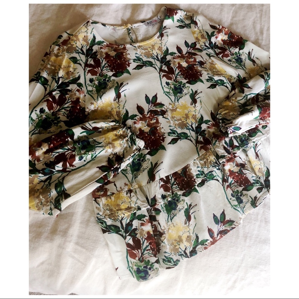JustFab  Floral Ruffle Top